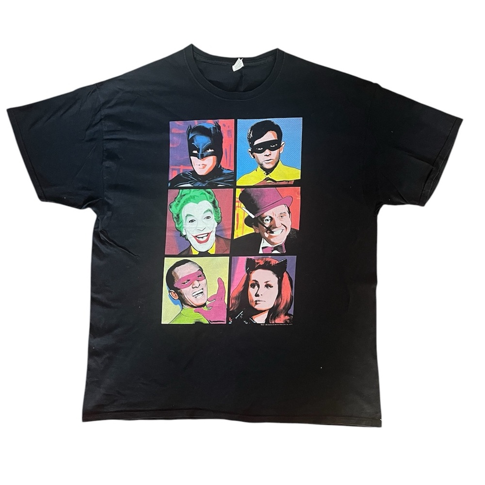 Classic Batman Pop Cast T Shirt Mens Licensed Classic TV Merchandise Black XXL